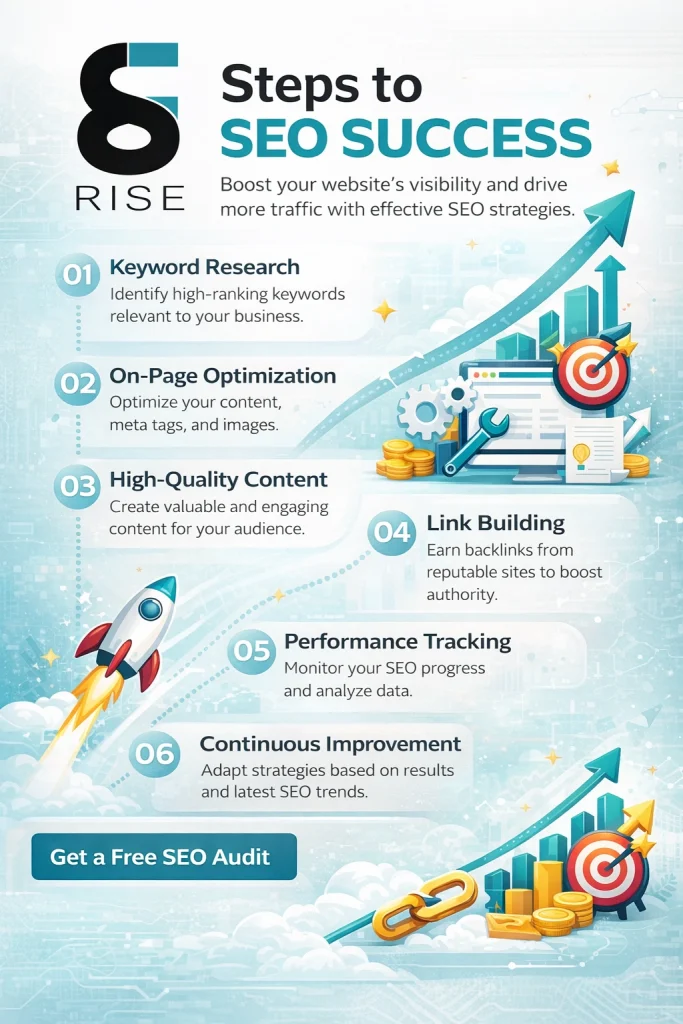 Steps to SEO success infographic